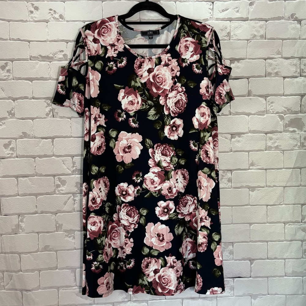 Vibe Pink and White Flutter Sleeve Sundress